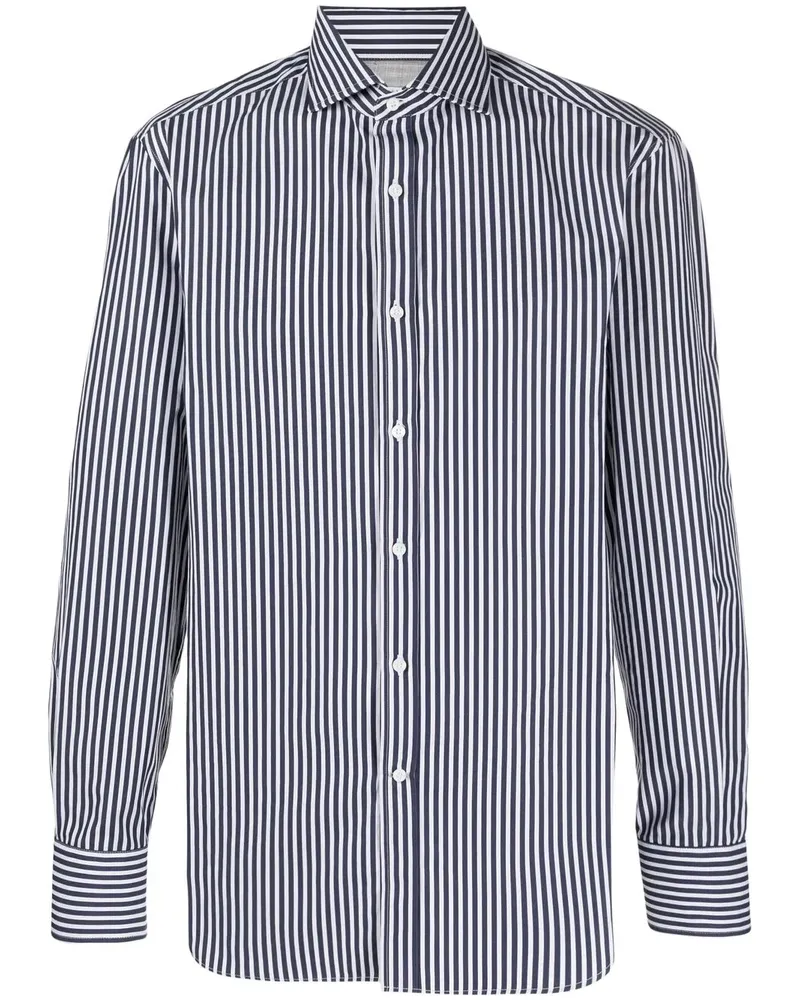 Brunello Cucinelli Gestreiftes Hemd - Blau Blau
