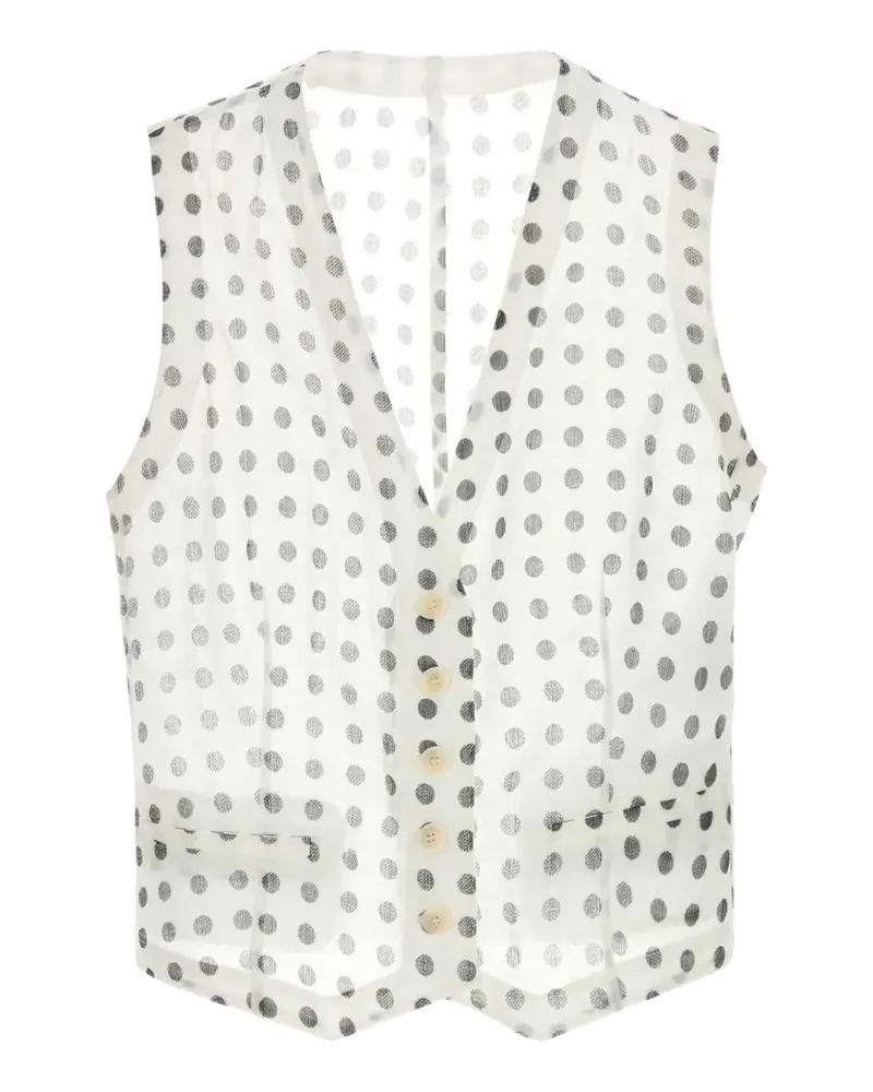 Ermanno Scervino polka-dot waistcoat - Weiß Weiß