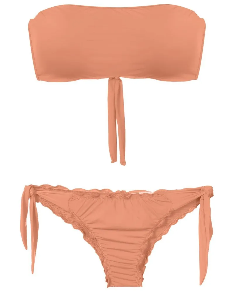 Amir Slama Geraffter Bandeau-Bikini - Nude Nude