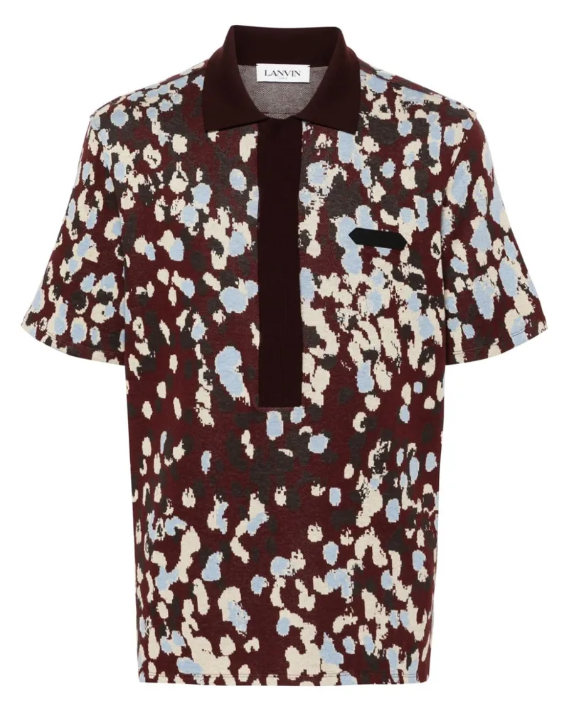 Lanvin Poloshirt mit Jacquardmuster - Rot Rot