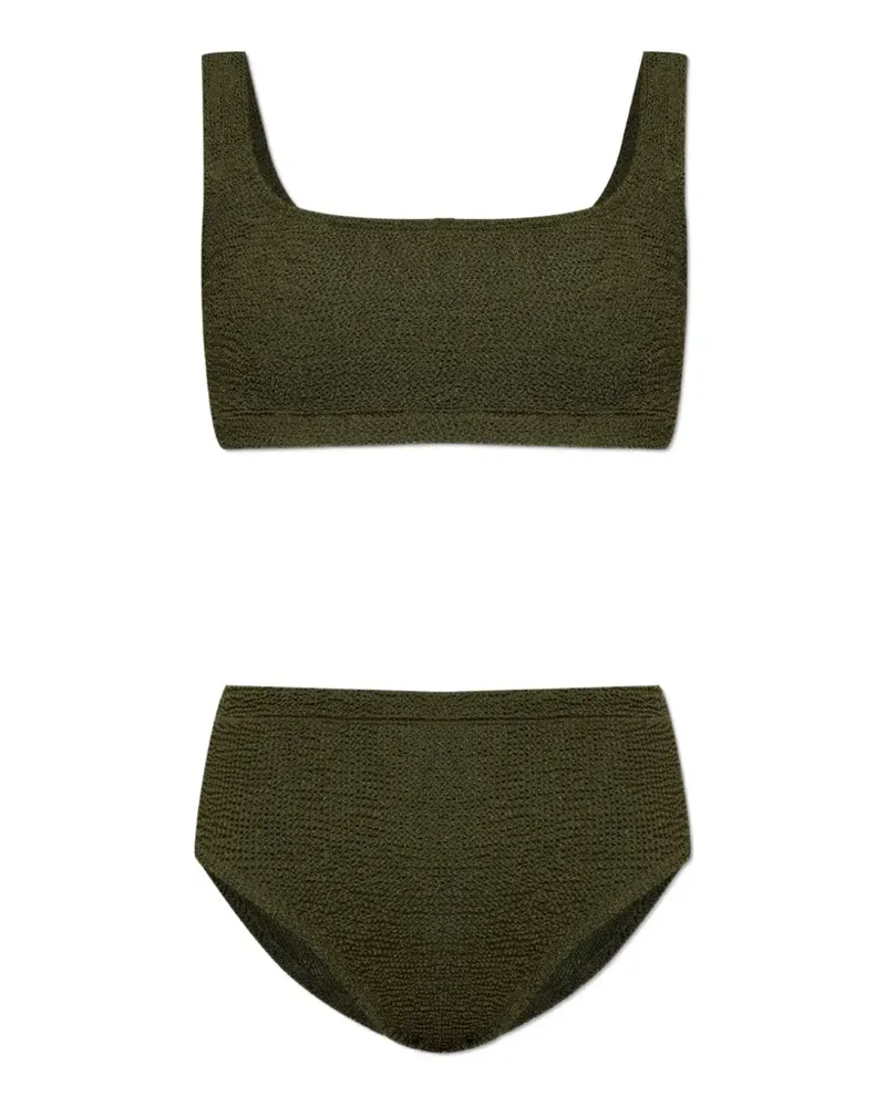 Hunza G Patricia Bikini in Knitteroptik - Grün Grün