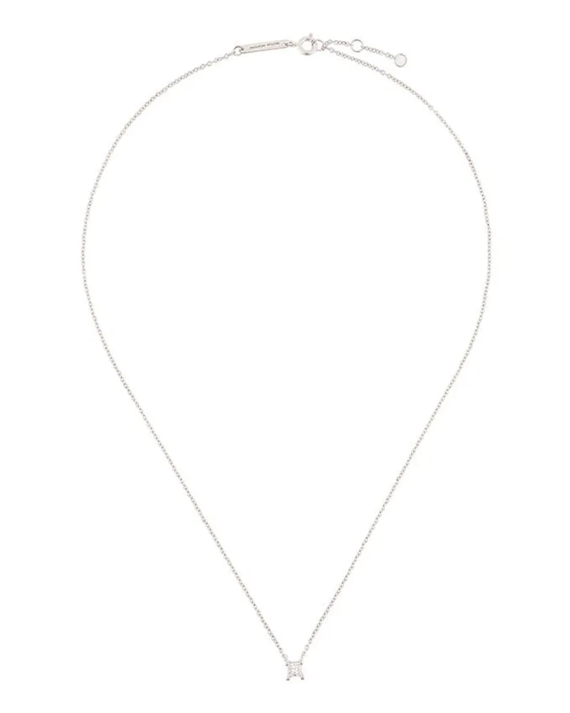 Delfina Delettrez 18kt 'Dots Solitaire' Weißgoldhalskette mit Diamant - Metallic Metallic
