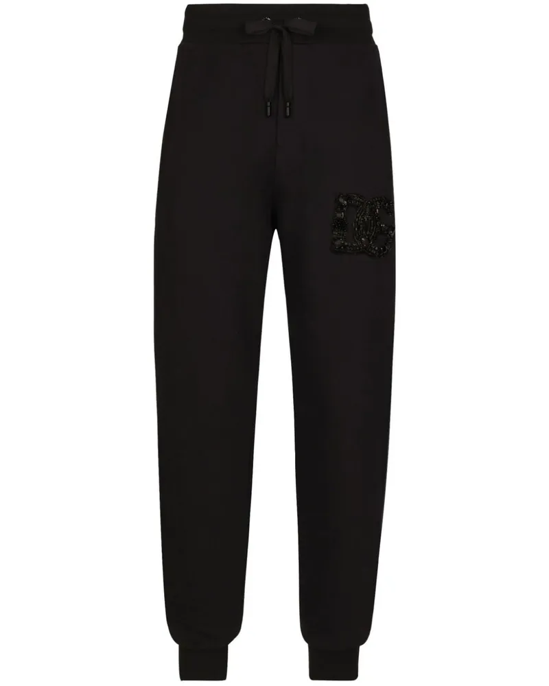 Dolce & Gabbana Jogginghose mit Kristallen - Schwarz Schwarz