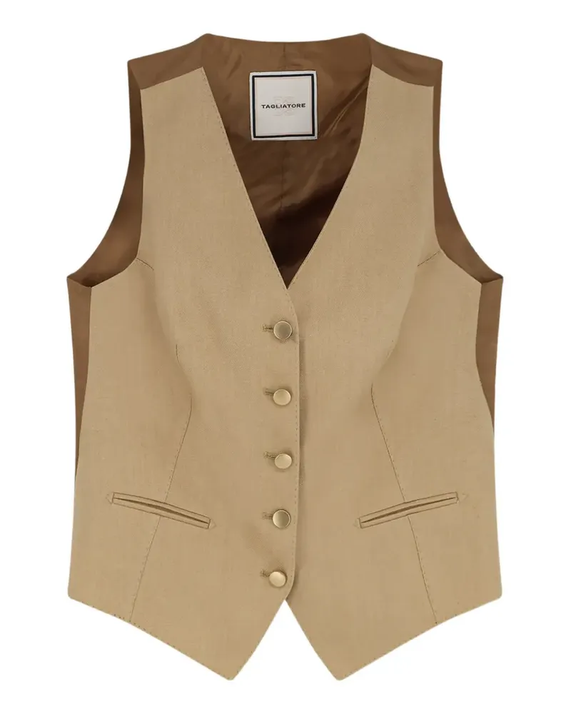 Tagliatore button-front V-neck waistcoat - Nude Nude