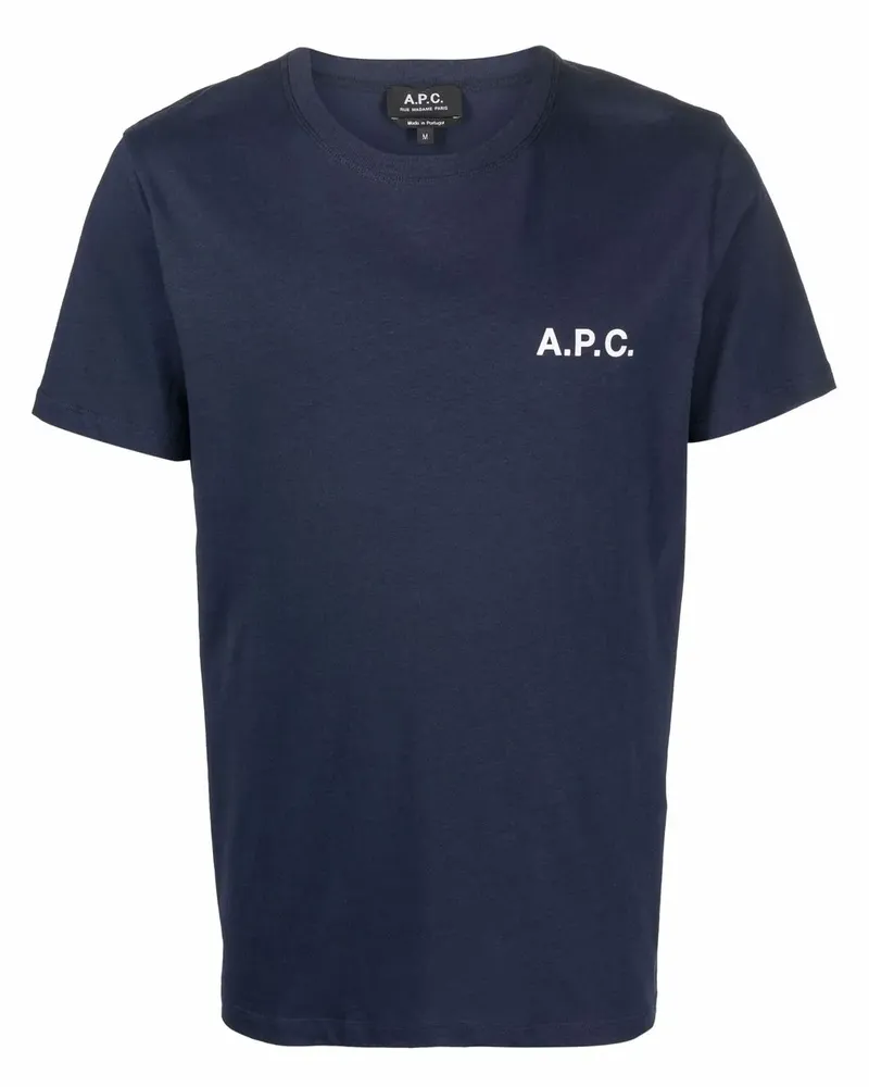 A.P.C. T-Shirt mit Logo - Blau Blau