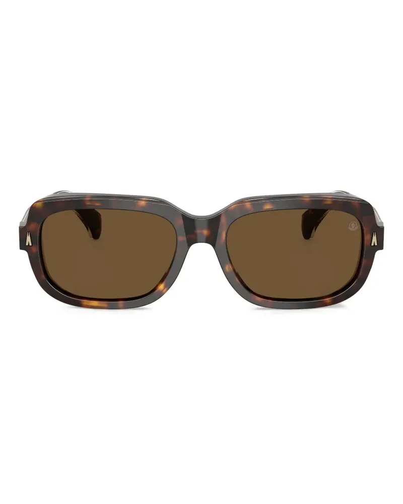 Moncler Sonnenbrille mit Logo-Print - Braun Braun