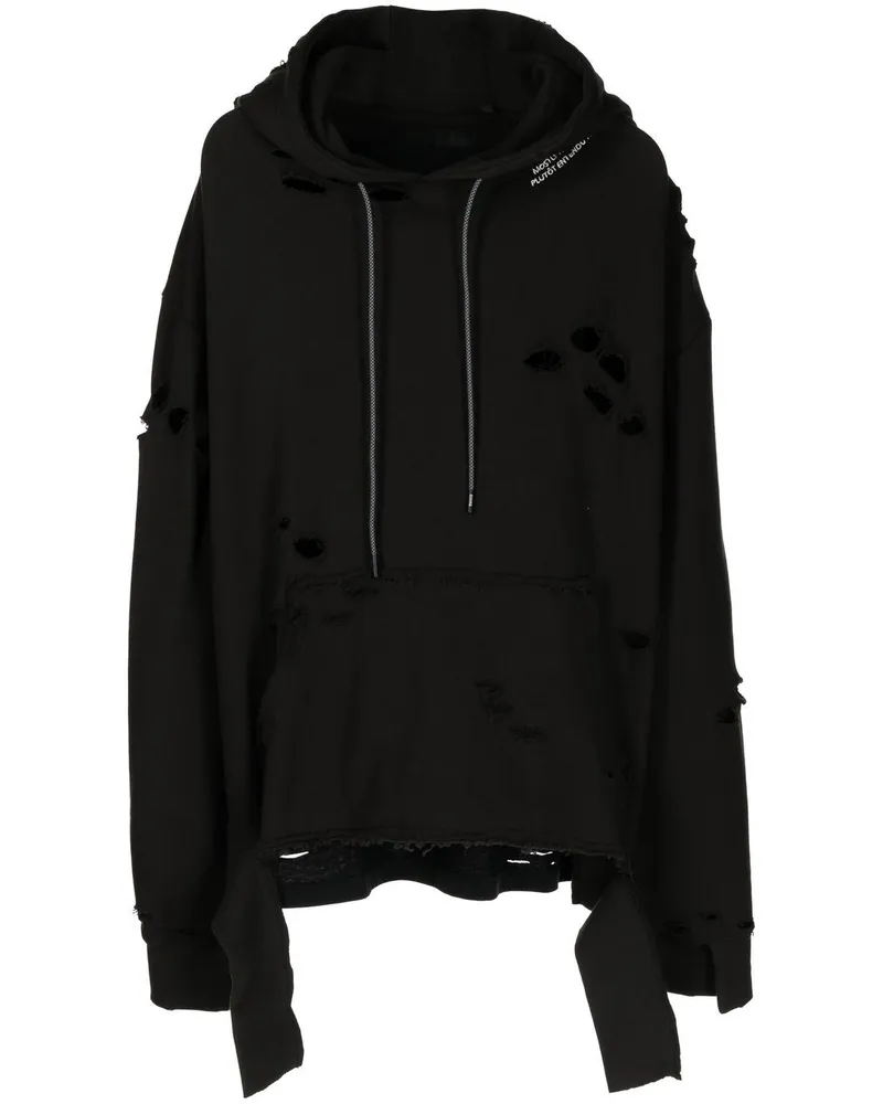 Mostly Heard Rarely Seen Hoodie in Distressed-Optik Schwarz