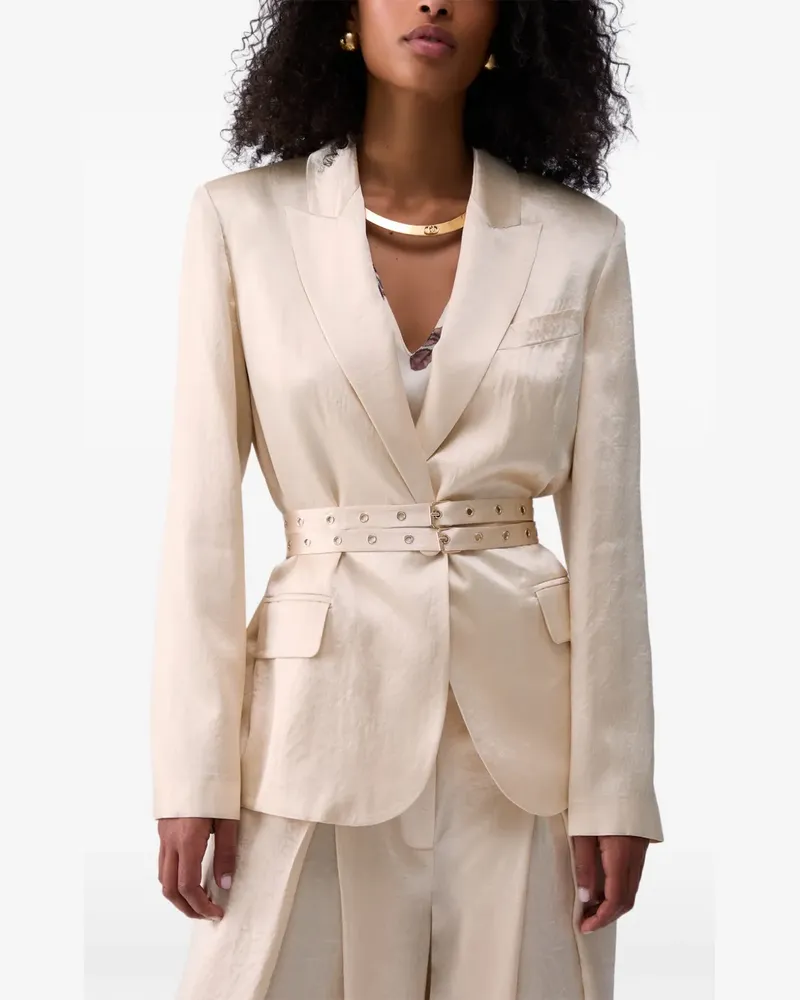 Liu Jo belt-detail single-breasted blazer - Nude Nude