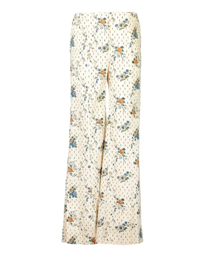 Borgo De Nor floral twill trousers - Nude Nude