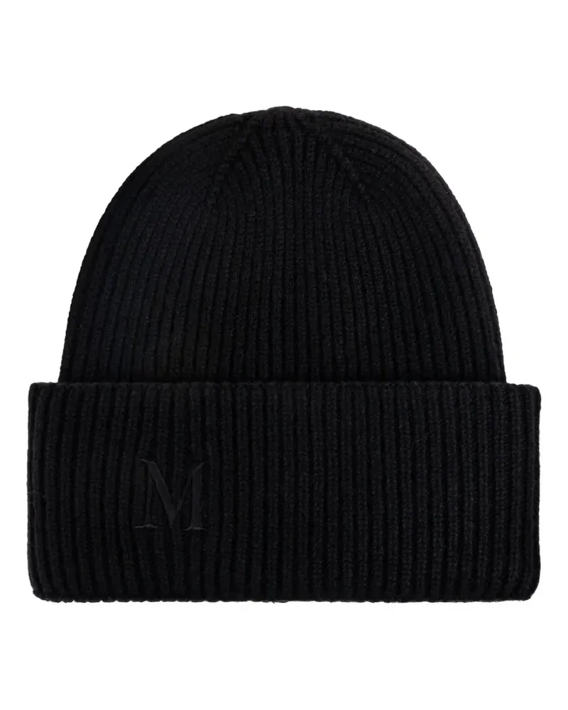 Max Mara Mmretina ribbed-initial beanie hat - Schwarz Schwarz