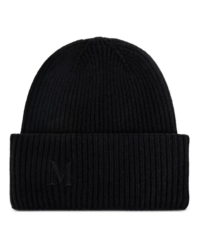 Max Mara Mmretina Beanie mit geripptem Initial - Schwarz Schwarz