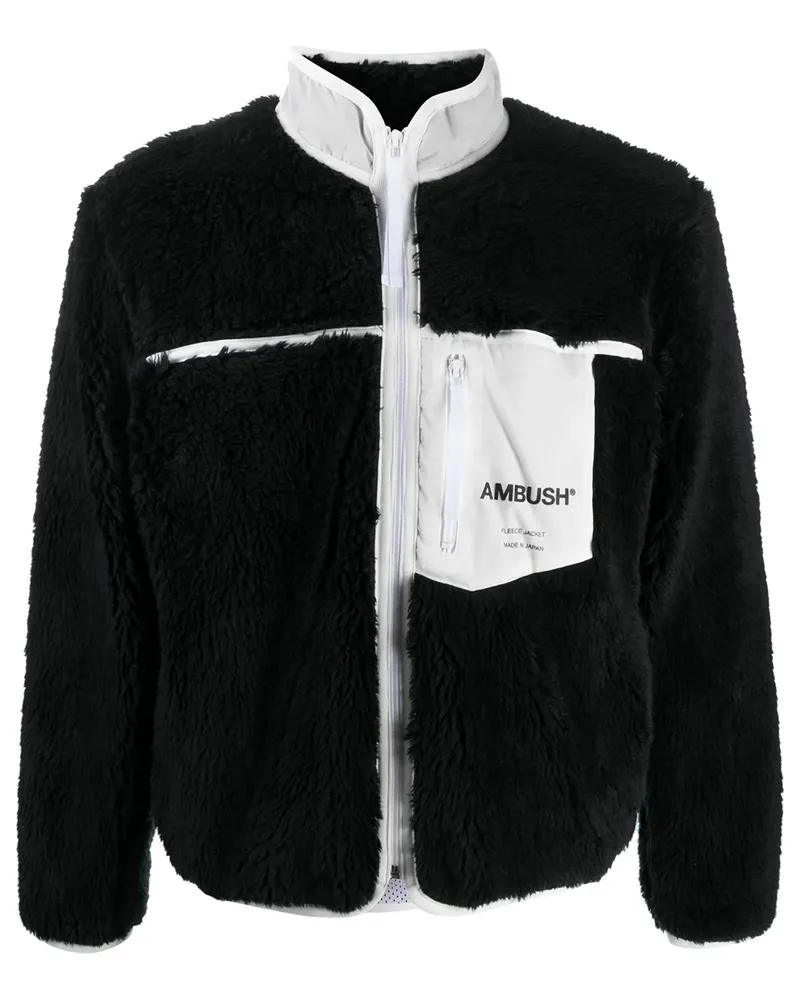 AMBUSH Fleecejacke mit Logo-Print - Schwarz Schwarz