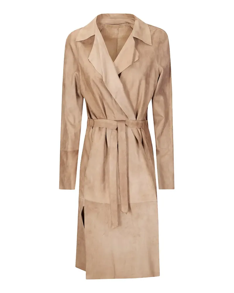 Salvatore Santoro belted sheepskin coat - Nude Nude