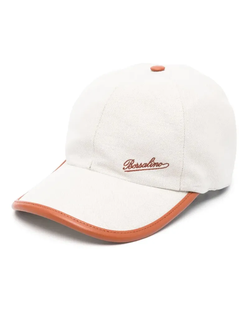 Borsalino Baseballkappe mit Logo-Stickerei - Nude Nude