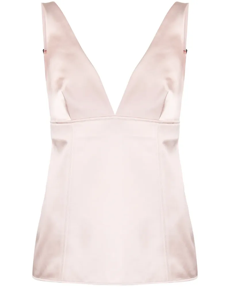 Givenchy Satintop mit V-Ausschnitt - Rosa Rosa