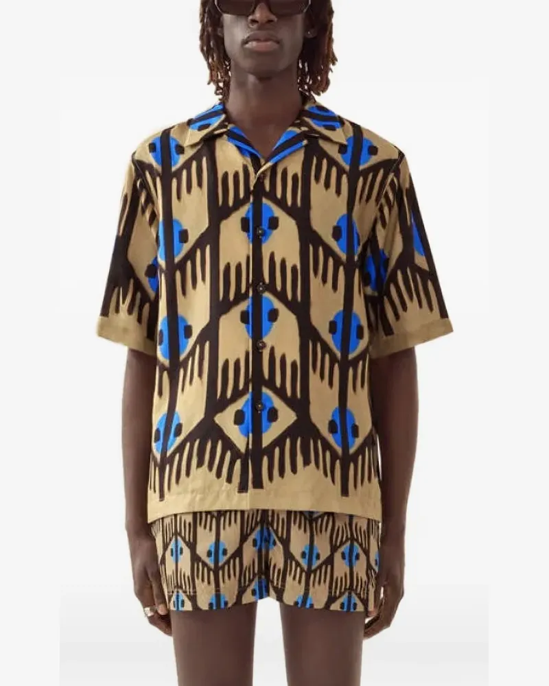 COMMAS graphic-print short-sleeve shirt - Nude Nude