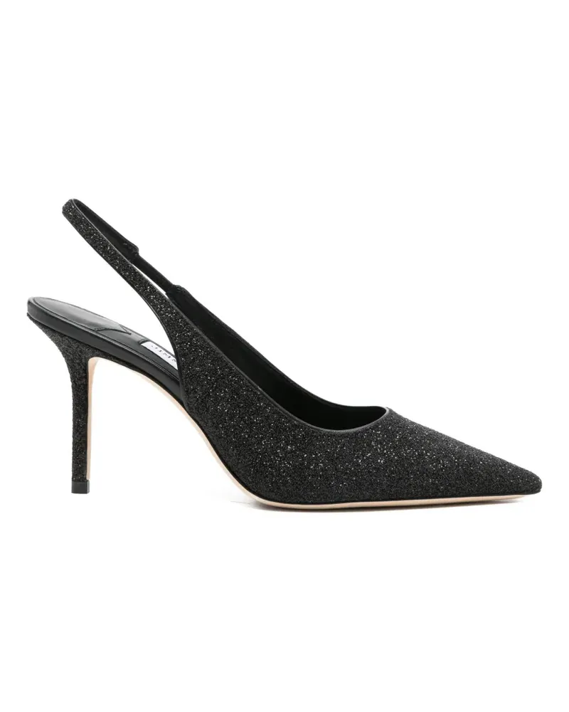 Jimmy Choo Love pointed glitter slingback pumps - Schwarz Schwarz