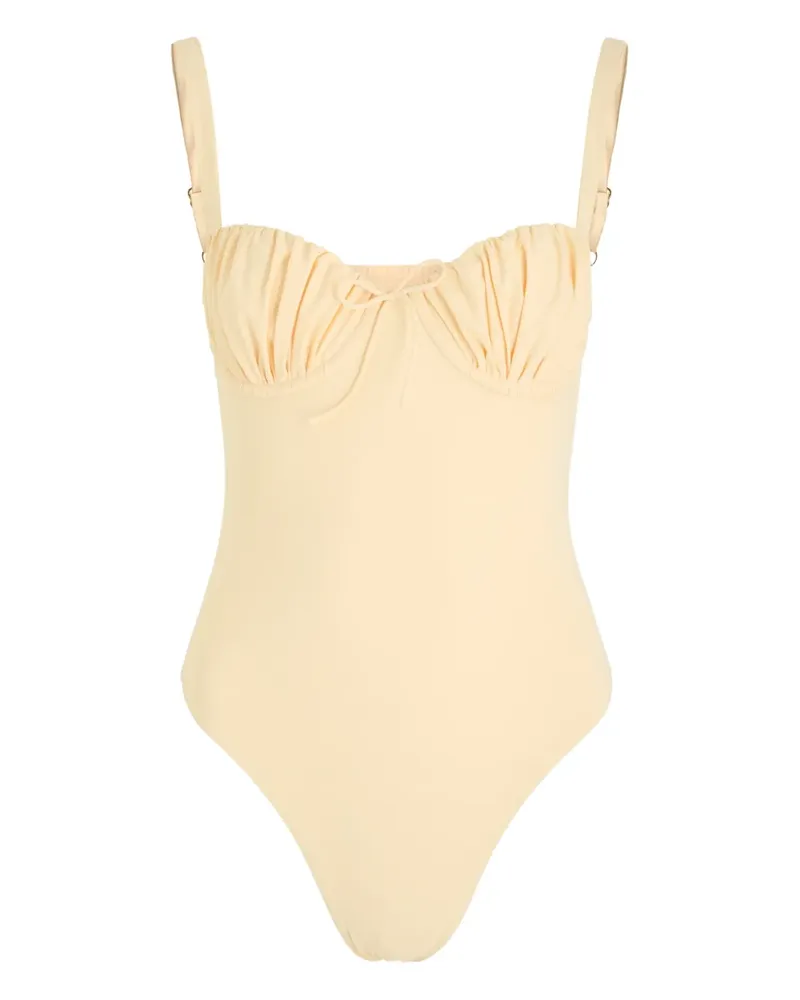 Faithfull The Brand Dinard ruched bow one piece - Nude Nude
