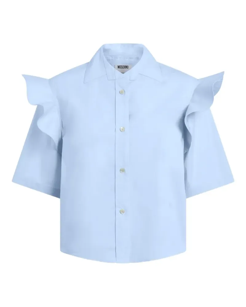 Moschino ruffled short-sleeve shirt - Blau Blau