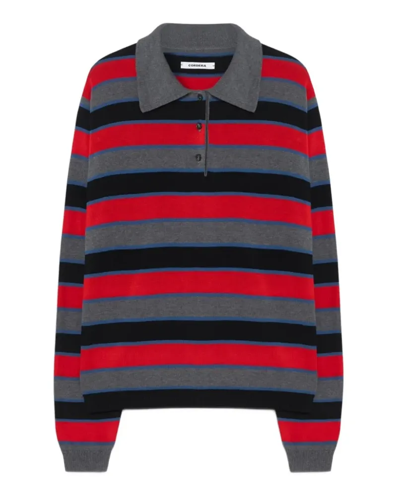 CORDERA Gestreiftes Poloshirt - Rot Rot