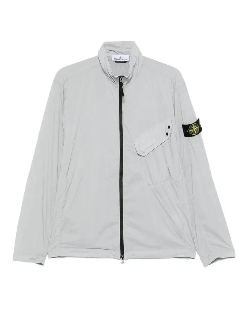 Stone Island Hemdjacke mit Logo-Patch - Grau Grau