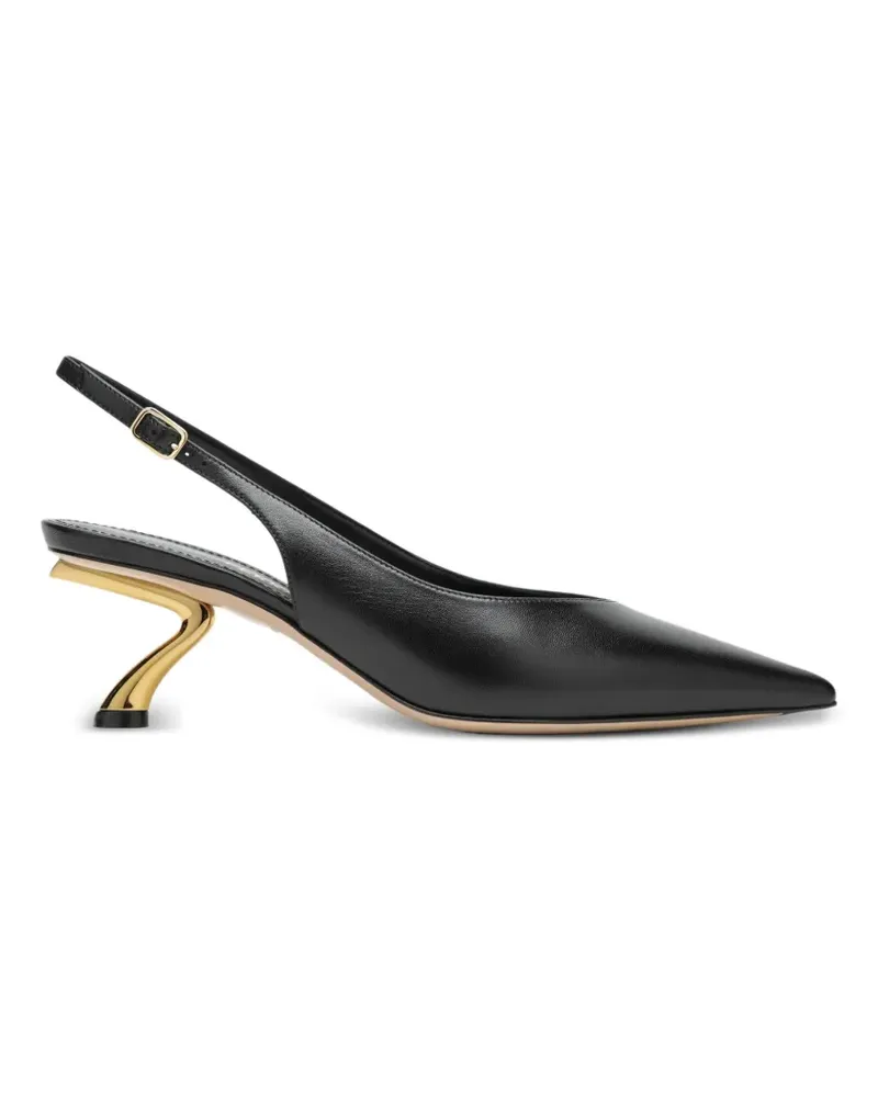 Ferragamo S-shaped heel slingback pumps - Schwarz Schwarz