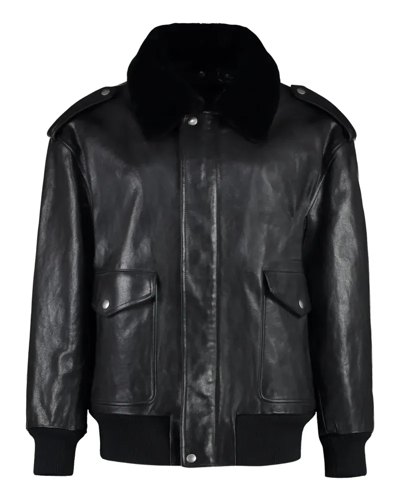 Prada Bomberjacke aus Leder - Schwarz Schwarz