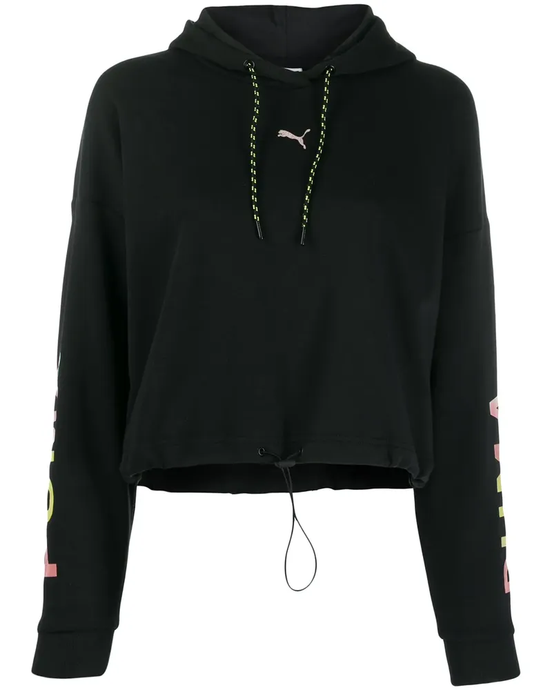 Puma Chase' Cropped-Kapuzenpullover - Schwarz Schwarz