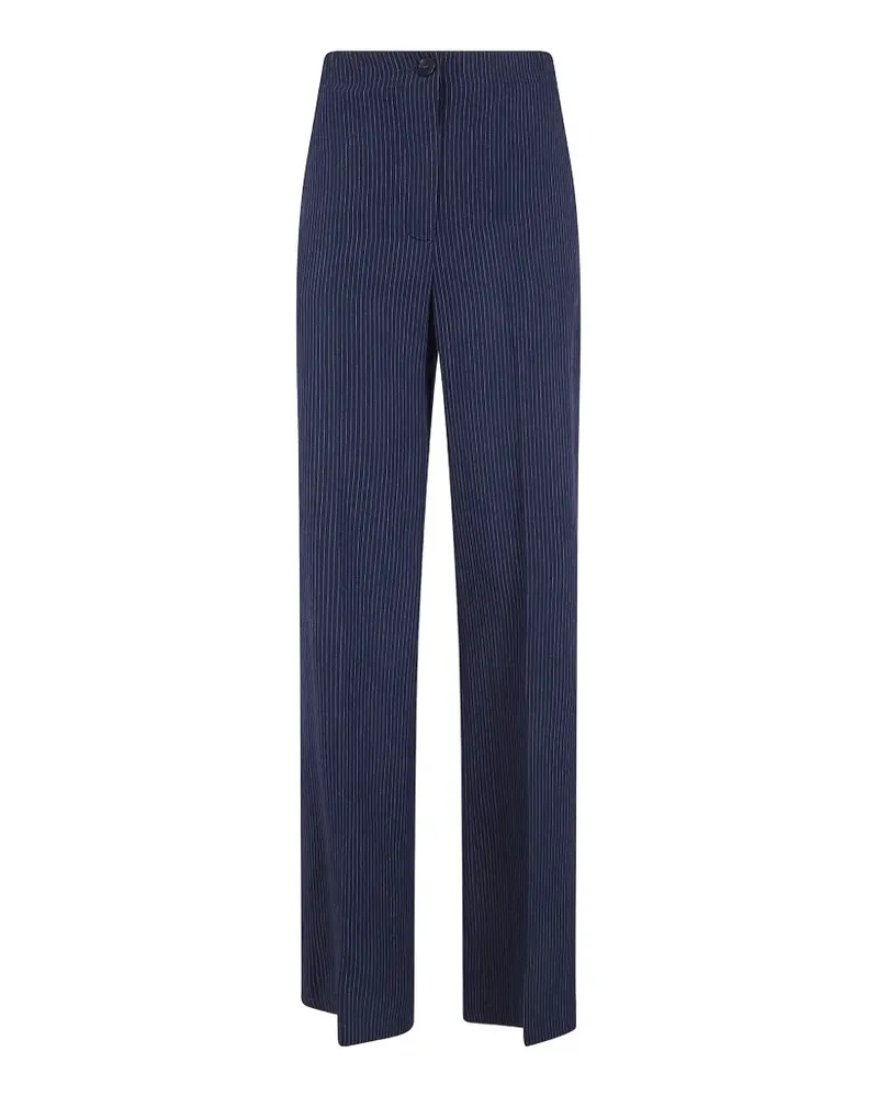 Seventy pinstripe-pattern straight-leg trousers - Blau Blau