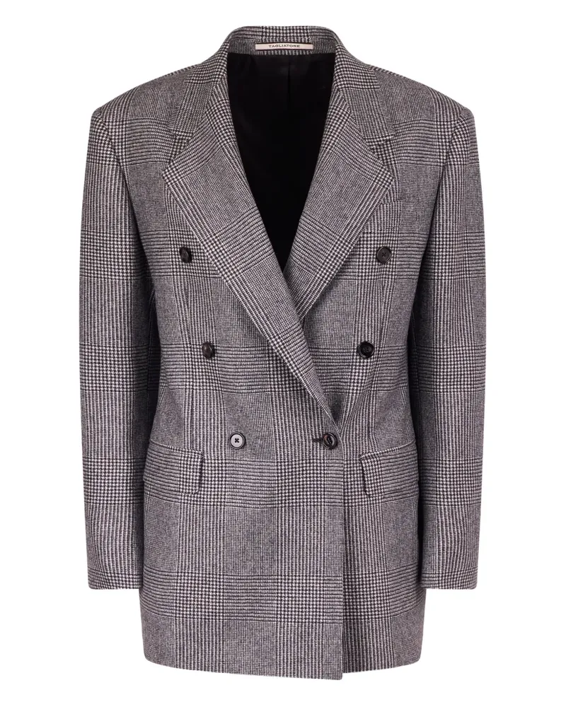 Tagliatore double-breasted check jacket - Grau Grau
