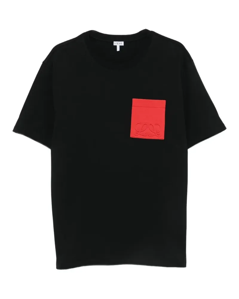 Loewe T-Shirt mit Anagram-Prägung - Schwarz Schwarz