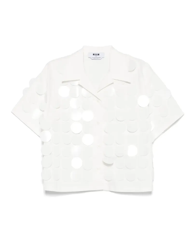 MSGM Hemd mit Pailletten - Weiß Weiß