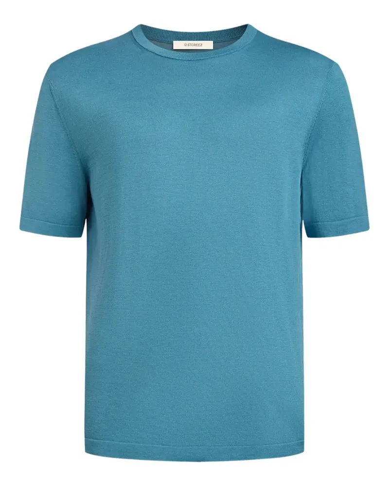 12 STOREEZ Klassisches T-Shirt - Blau Blau