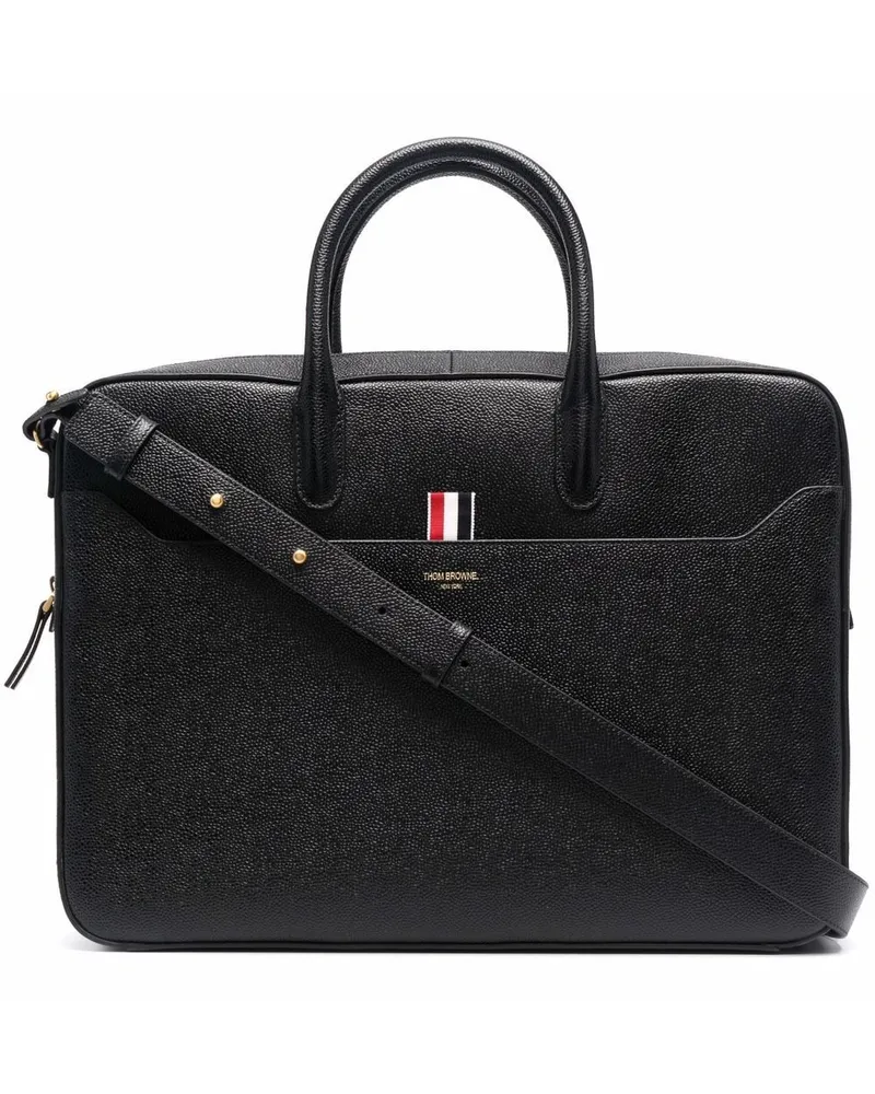 Thom Browne Aktentasche mit Ripsband Schwarz