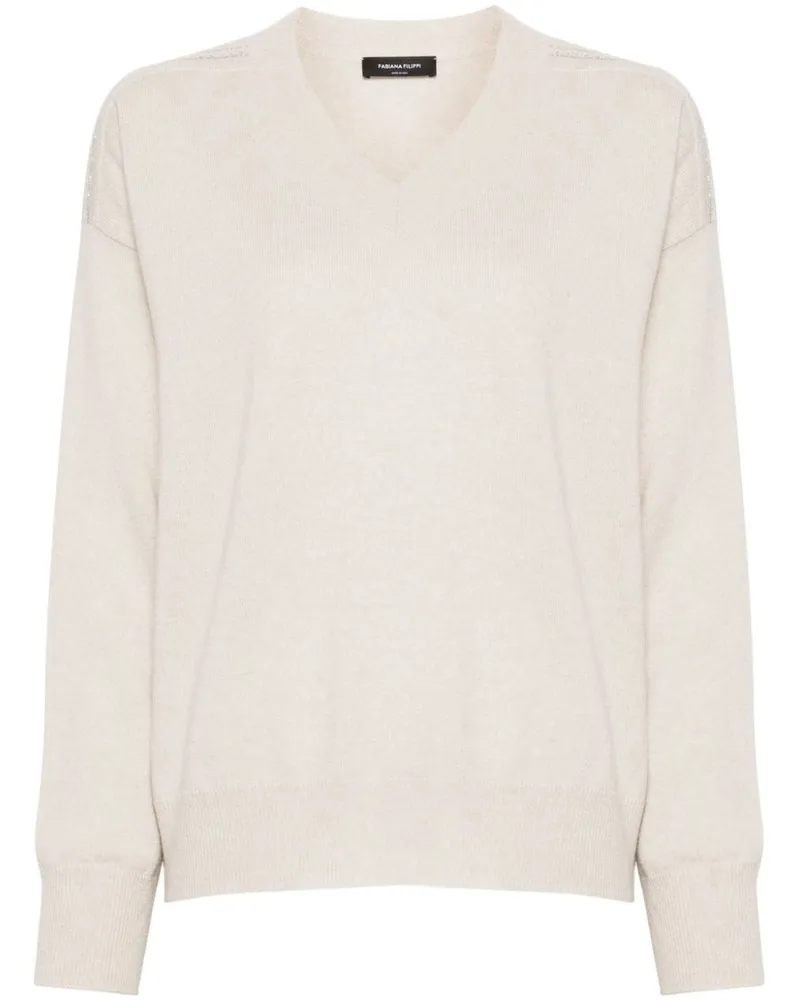 Fabiana Filippi Pullover mit Kugelkettendetail - Nude Nude