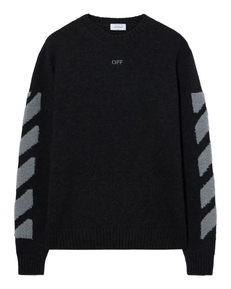 OFF-WHITE Diag Pullover in Fuzzy-Optik - Schwarz Schwarz
