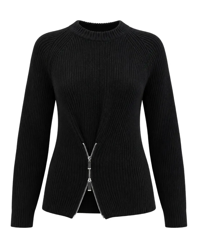 Barbara Bui Gerippter Pullover mit Reißverschluss - Schwarz Schwarz