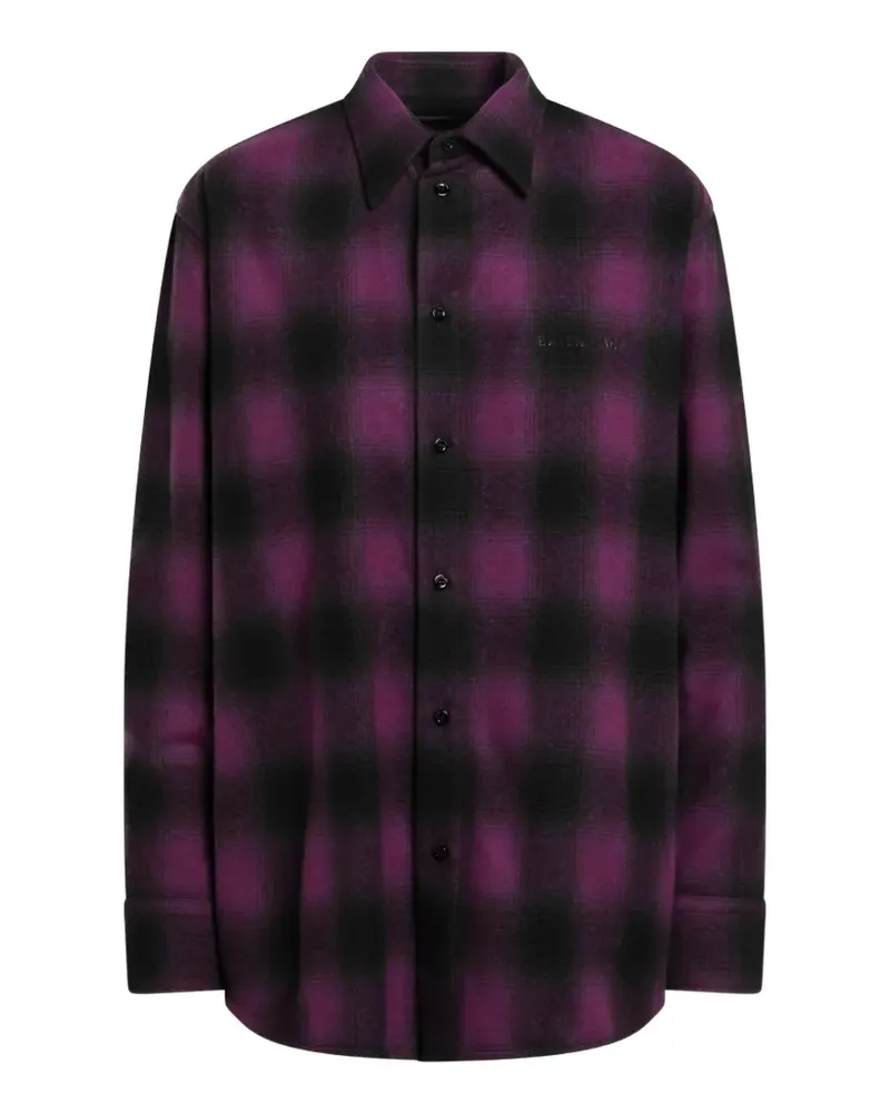 Balenciaga Hemd mit Karomuster - Violett Violett