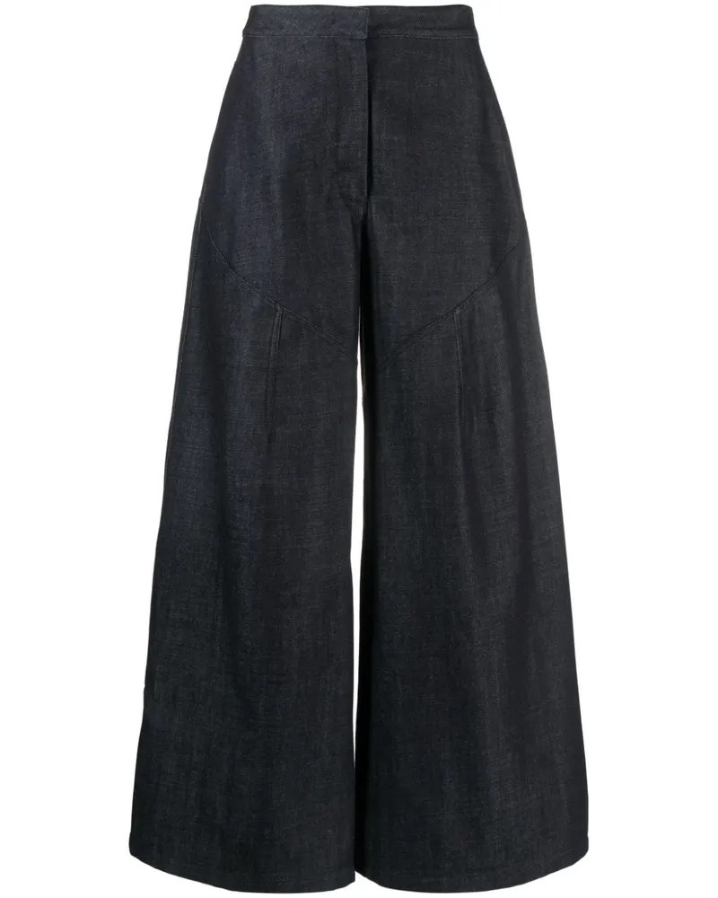 Jil Sander Cropped-Hose mit weitem Bein - Blau Blau