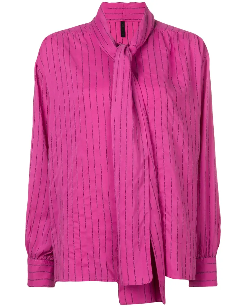 Unravel Bluse mit Schleifenkragen - Rosa Rosa