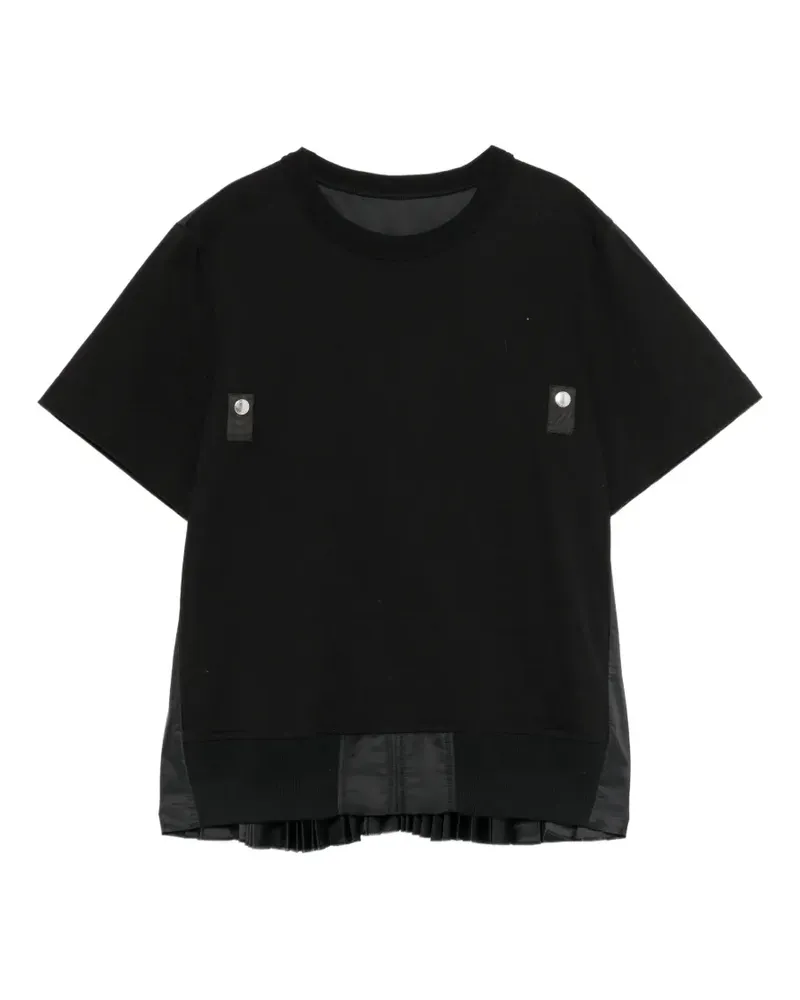 Sacai T-Shirt mit Einsätzen - Schwarz Schwarz