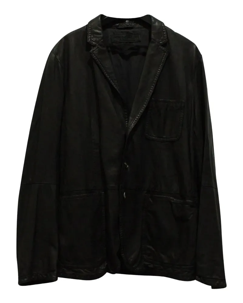 Neil Barrett button-front leather jacket - Schwarz Schwarz