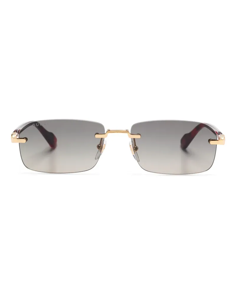 Gucci Sonnenbrille mit eckigem Gestell - Gold Gold