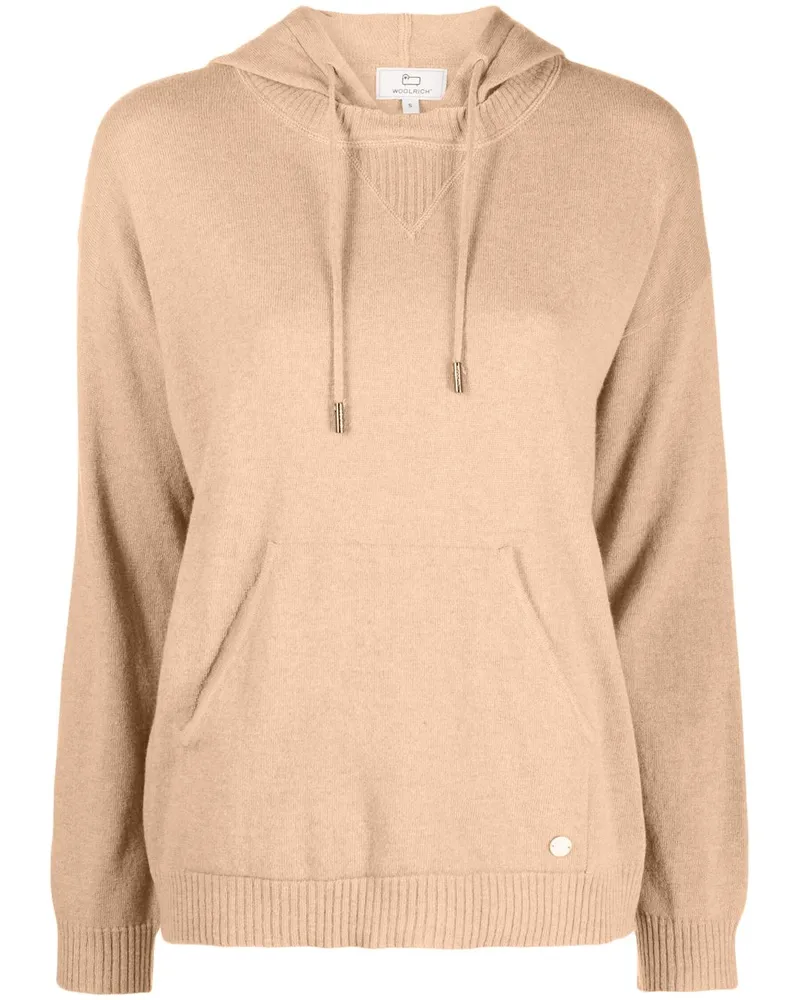 Woolrich Fein gestrickter Hoodie - Braun Braun