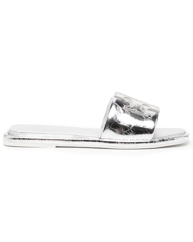 Tory Burch Pantoletten mit Doppel-T - Silber Silber
