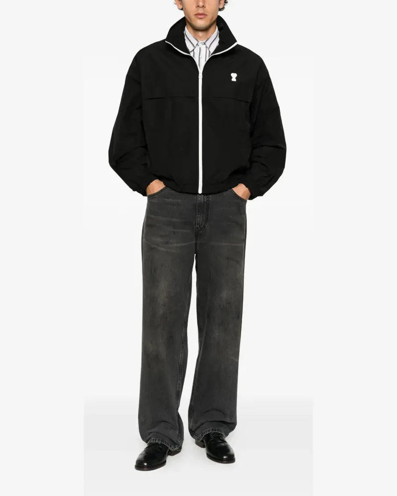 AMI Paris Ami de Coeur logo-patch jacket - Schwarz Schwarz