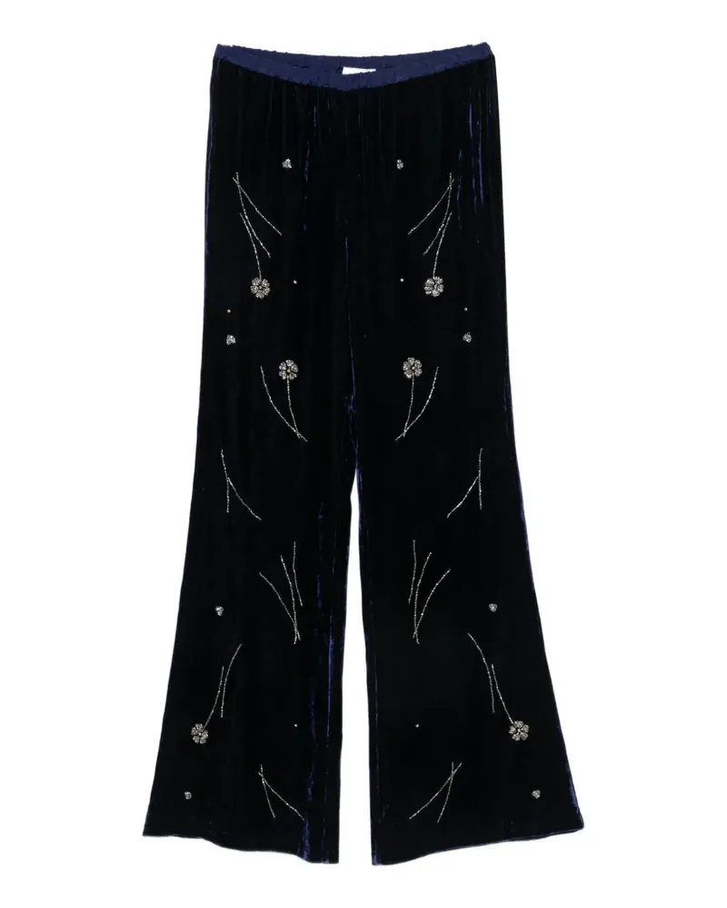 forte_forte Palazzohose mit Kristallen - Blau Blau