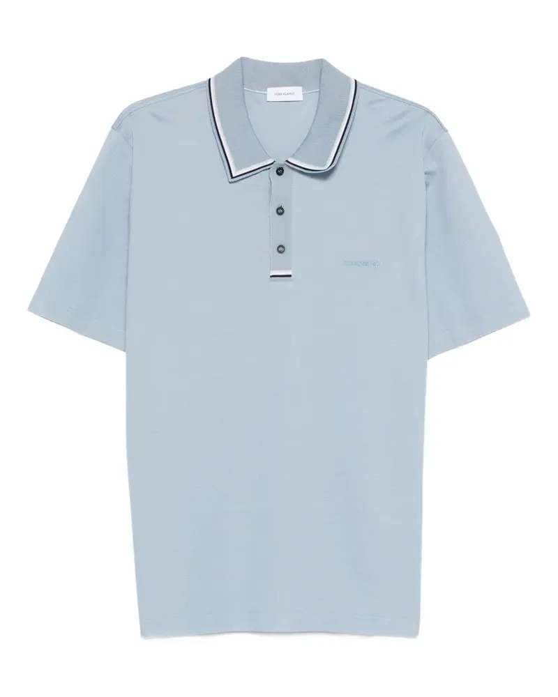 Ferragamo cotton detail polo shirt - Blau Blau