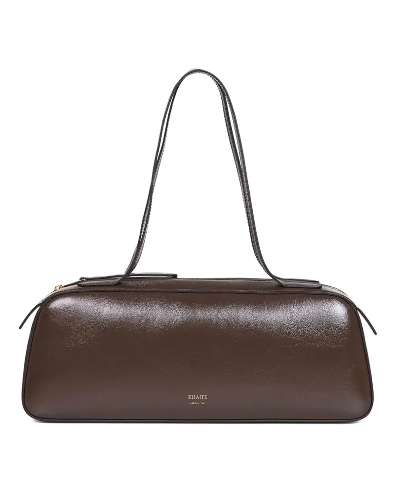 KHAITE Simona crackle patent elongated tote bag - Braun Braun