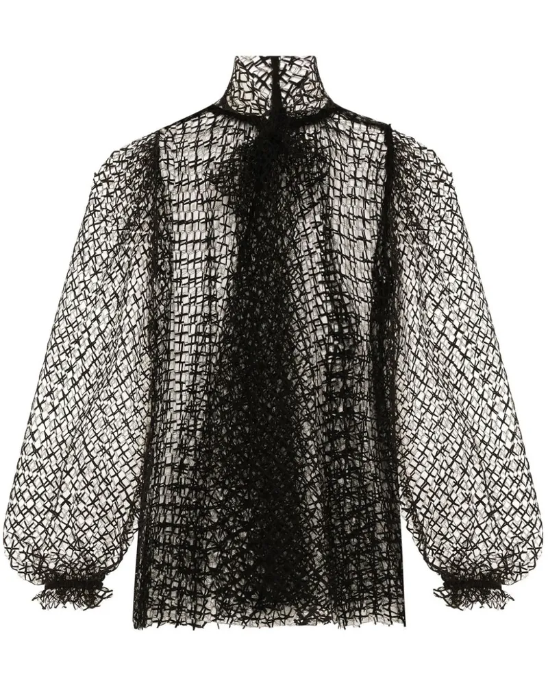 Dolce & Gabbana Semi-transparente Bluse - Schwarz Schwarz